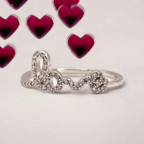Scripted LOVE 925 Silver Ring - Picture 3 of 6